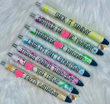 Load image into Gallery viewer, Sweary/Sassy Days of the Week Pens