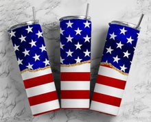 Load image into Gallery viewer, American Flag Agate Sublimation Tumbler