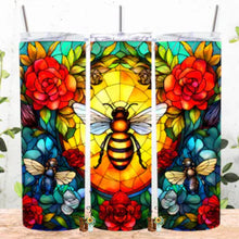 Load image into Gallery viewer, Stained Glass Bee Sublimation Tumbler
