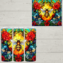 Load image into Gallery viewer, Stained Glass Bee Sublimation Tumbler