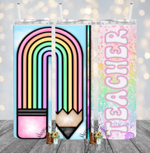 Load image into Gallery viewer, Pastel Powerwash Teacher Sublimation Tumbler