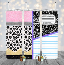 Load image into Gallery viewer, Leopard Composition Notebook Sublimation Tumbler