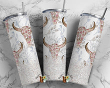 Load image into Gallery viewer, Bull Skull Floral Sublimation Tumbler