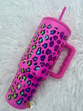 Load image into Gallery viewer, Nostalgic Rainbow Leopard Neon Sleek Tumbler
