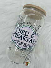 Load image into Gallery viewer, Villains Bed &amp; Breakfast Glass Libby
