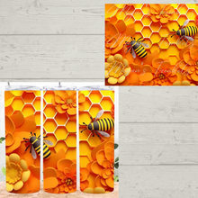 Load image into Gallery viewer, 3D Bee Honeycomb Sublimation Tumbler

