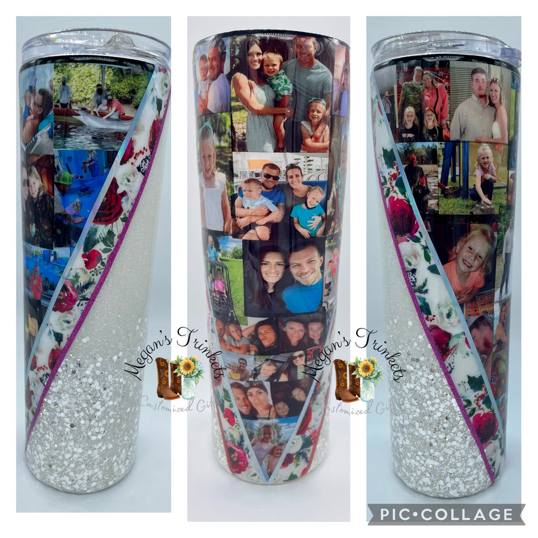 Signature Photo Split Glitter Tumbler