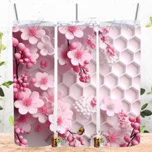 Load image into Gallery viewer, 3D Pink Honeycomb Sublimation Tumbler
